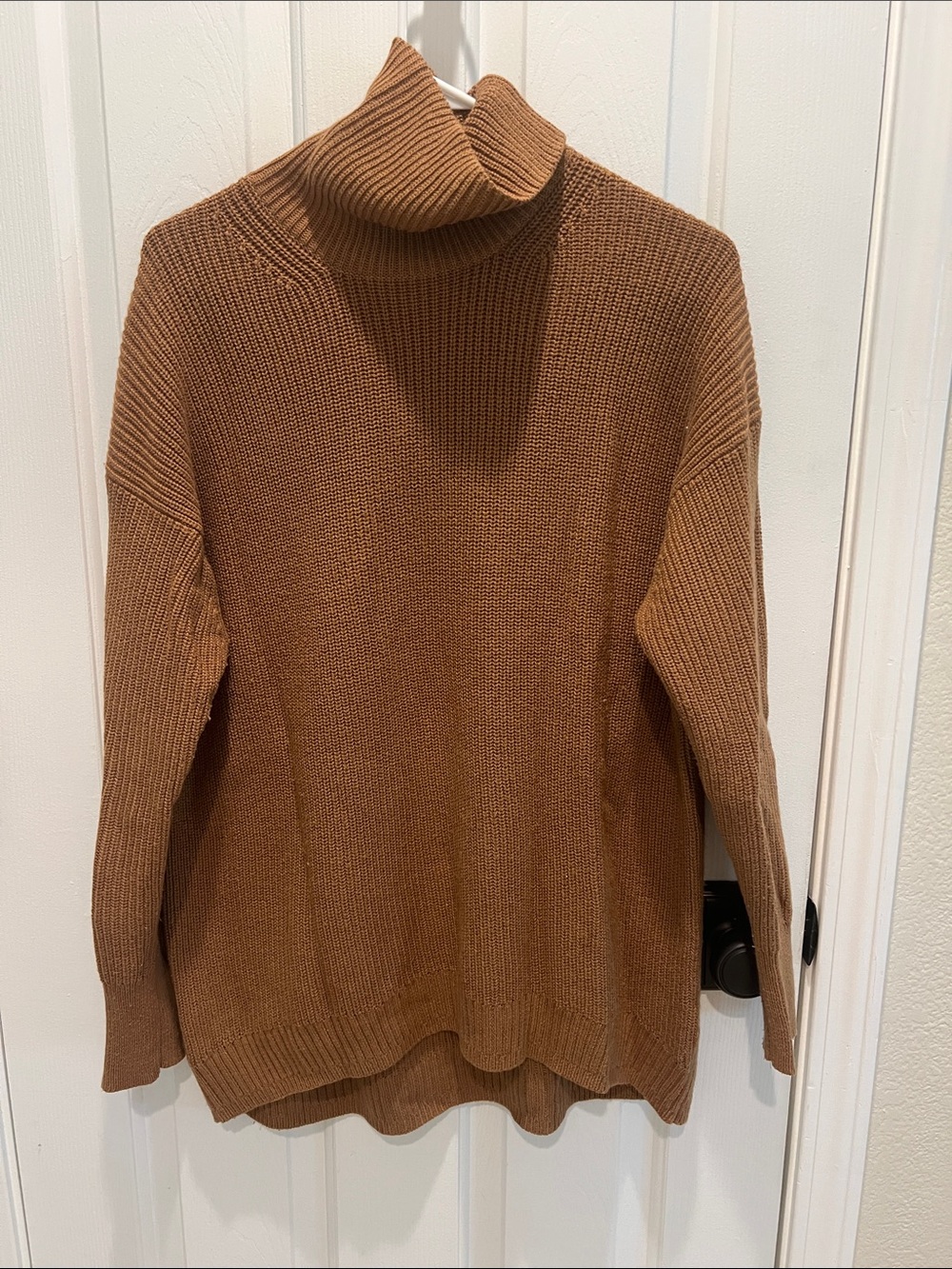 J.Crew Women's Camel Turtleneck Knit Sweater cotton cashmere blend